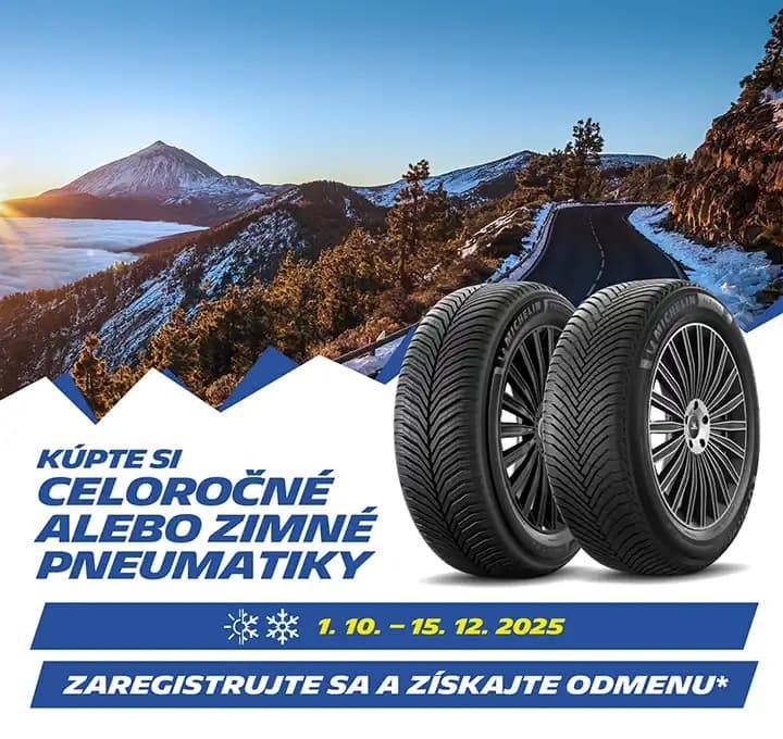 Kúpili ste pneumatiky?<br/>
Zaregistrujte svoj nákup a získajte odmenu!